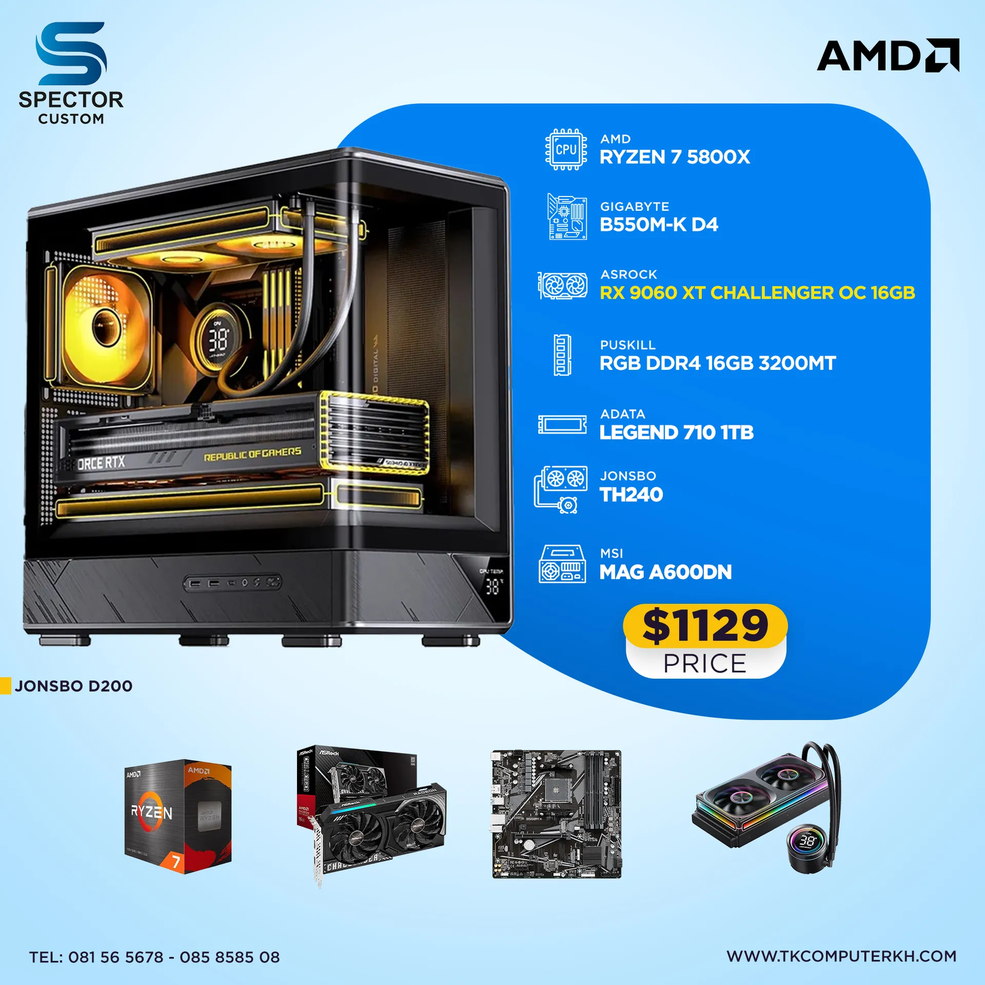 AMD Ryzen 7 5800X RX9060 XT