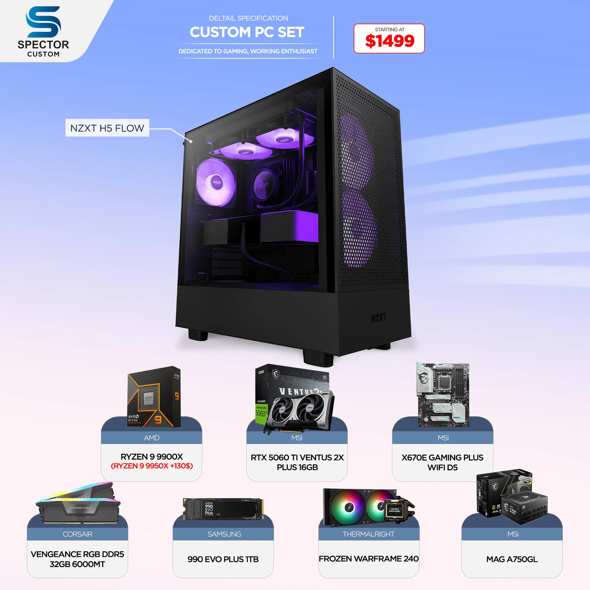 AMD Ryzen 9 9900X RTX5060 Ti